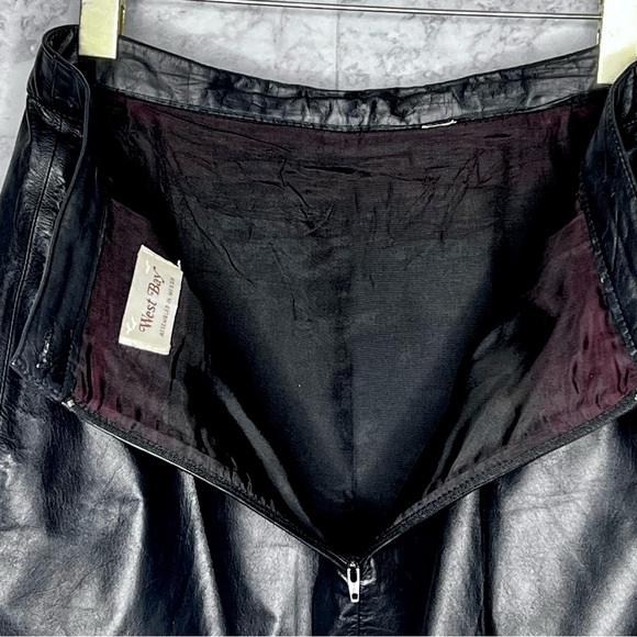 ⭐️ WEST BAY Black 90s LEATHER Pencil Midi Skirt Women’s Medium - Picture 5 of 10